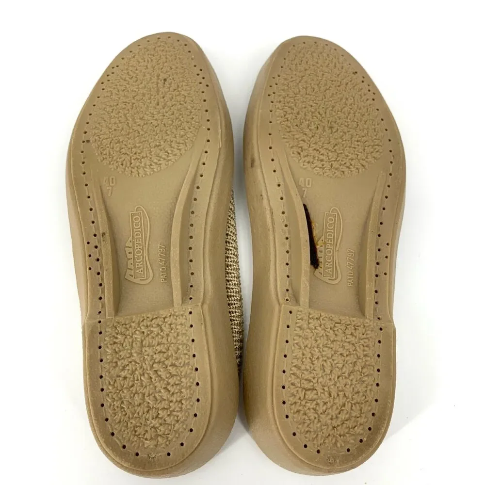 Arcopédico Beautiful Woven Beige Orthopedic Shoes Euro Size 40 U.S. 9.5 NIB